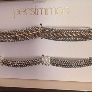 Gold, Silver, Rhinestones Women's Bracelet Set